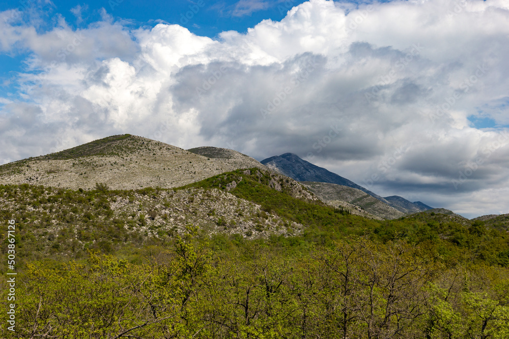 Balcan mountains in Konavle region near Dubrovnik.