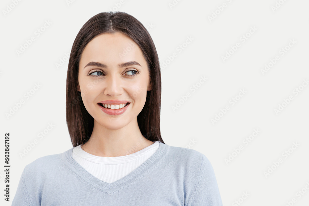 Beautiful young woman studio isolated portrait, Pretty model girl with perfect fresh clean skin, Beauty and skin care concept Beautiful young woman studio isolated portrait, Pretty model girl with perfect fresh clean skin, Beauty and skin care concept
