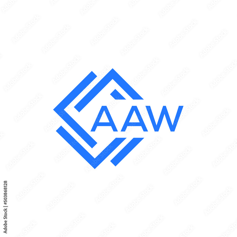 Obraz premium AAW technology letter logo design on white background. AAW creative initials technology letter logo concept. AAW technology letter design. 