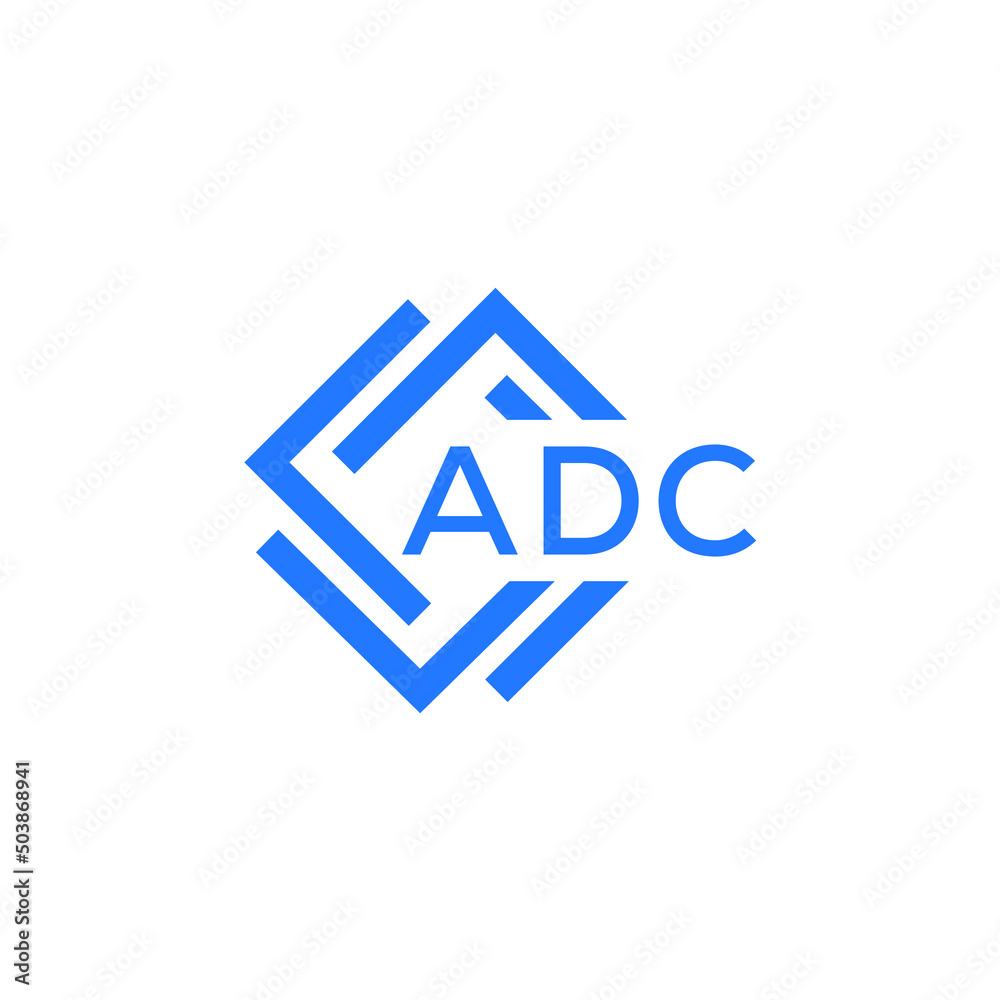ADC technology letter logo design on white  background. ADC creative initials technology letter logo concept. ADC technology letter design.
