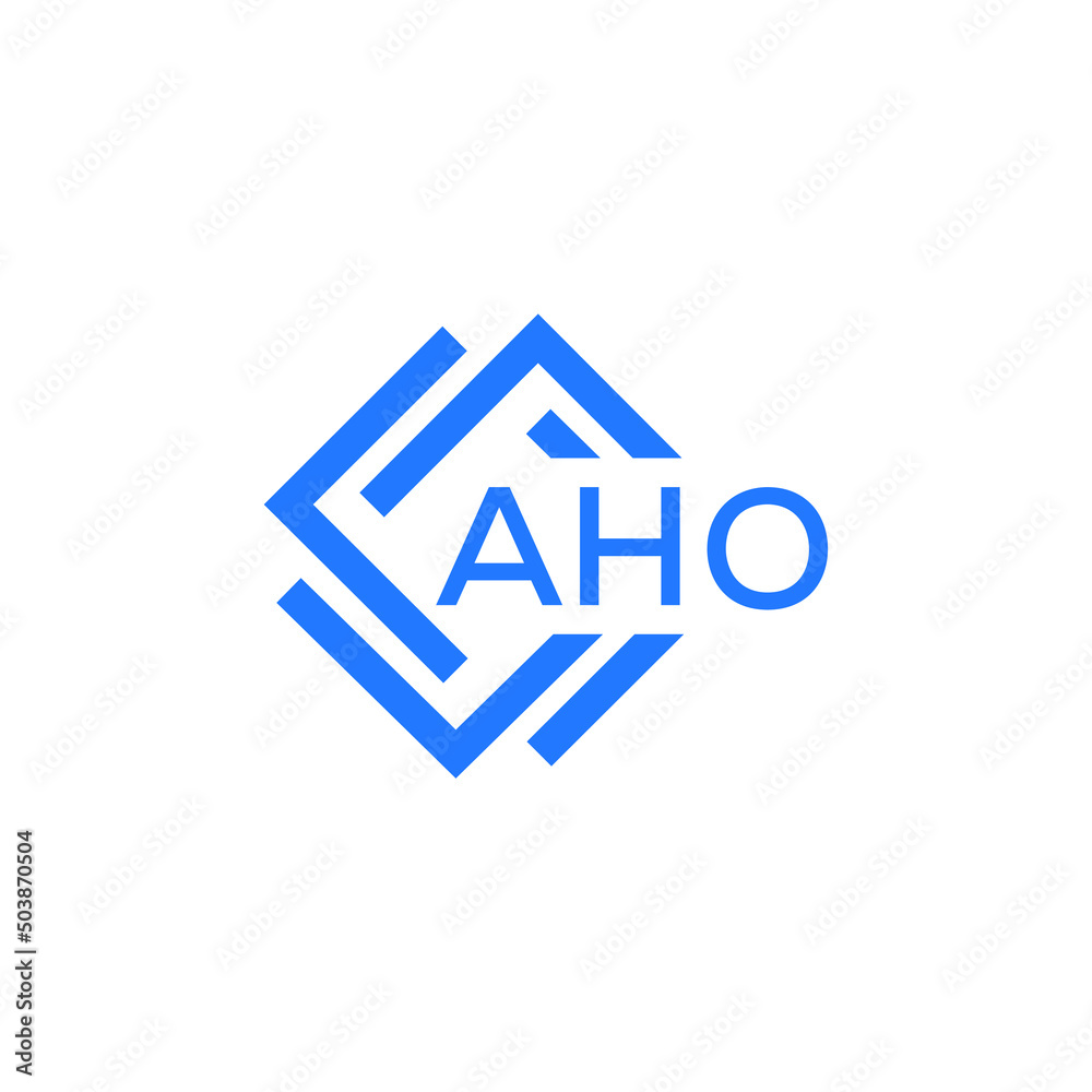 AHO technology letter logo design on white  background. AHO creative initials technology letter logo concept. AHO technology letter design.
