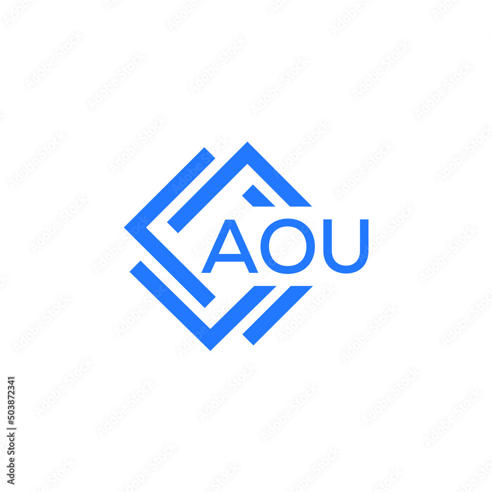 Obraz premium AOU technology letter logo design on white background. AOU creative initials technology letter logo concept. AOU technology letter design. 