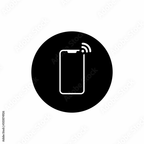 Wifi signal icon on smartphone. Wireless cellphone symbol vector