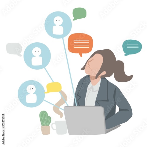 Business people making connection to social vector illustration, business concept	