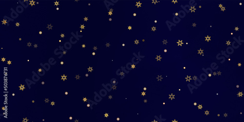 Gold snowflakes holiday seamless pattern. © Сашка Шаргаева