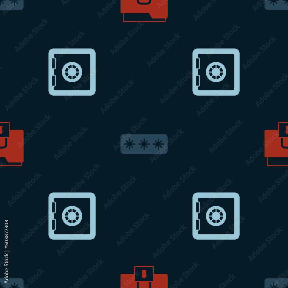 Set Folder and lock, Password protection and Safe on seamless pattern. Vector Set Folder and lock, Password protection and Safe on seamless pattern. Vector