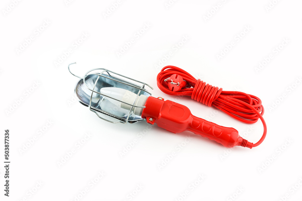 portable lamp on white background