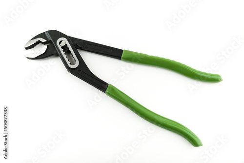 adjustable pliers is on white background.  photo