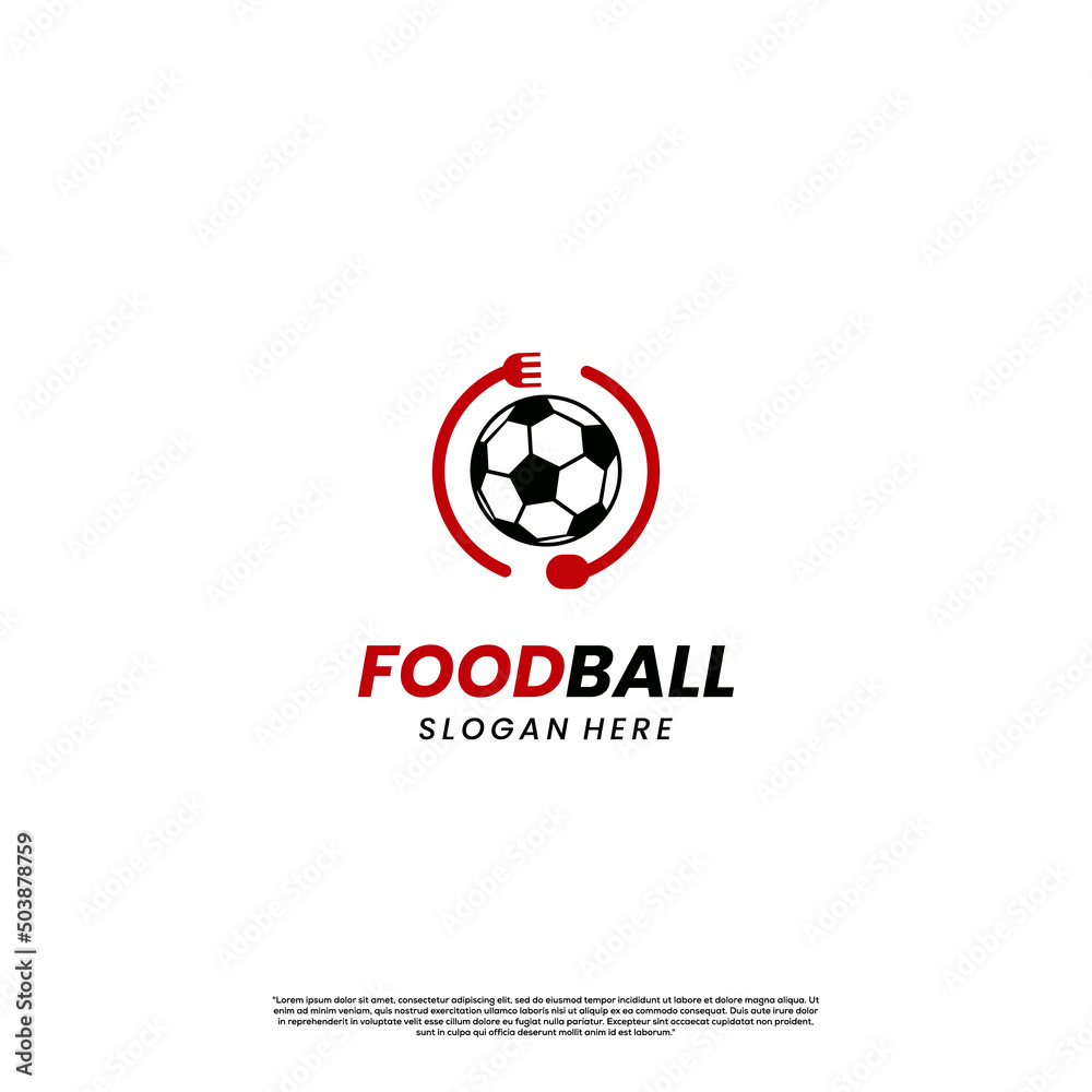 ball with spoon and fork logo design on isolated background, foodball logo design modern concept ball with spoon and fork logo design on isolated background, foodball logo design modern concept