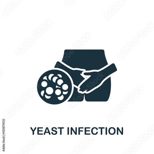 Yeast Infection icon. Monochrome simple Deseases icon for templates, web design and infographics