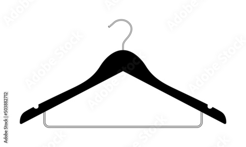 Black Hanger Isolated On White Background, Vector File