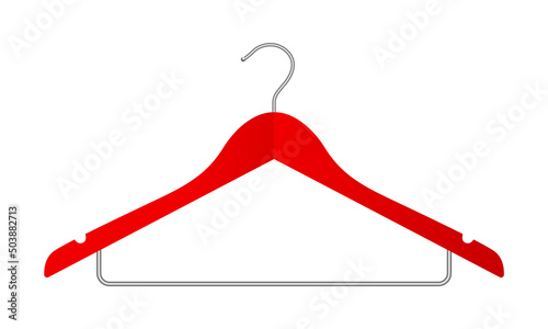 Red Hanger Isolated On White Background, Vector File