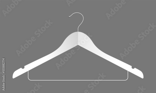 White Hanger Isolated on Gray Background, Vector File