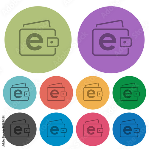 Electronic wallet outline color darker flat icons