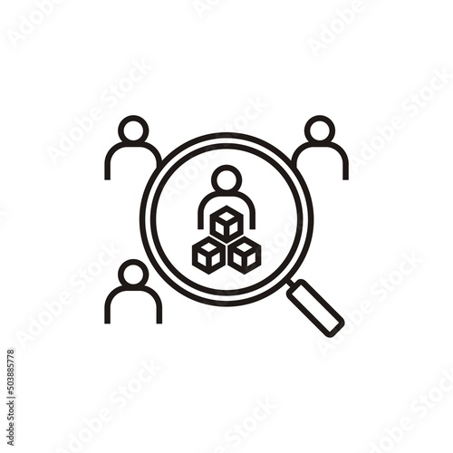 Vendor selection line icon isolated on white background