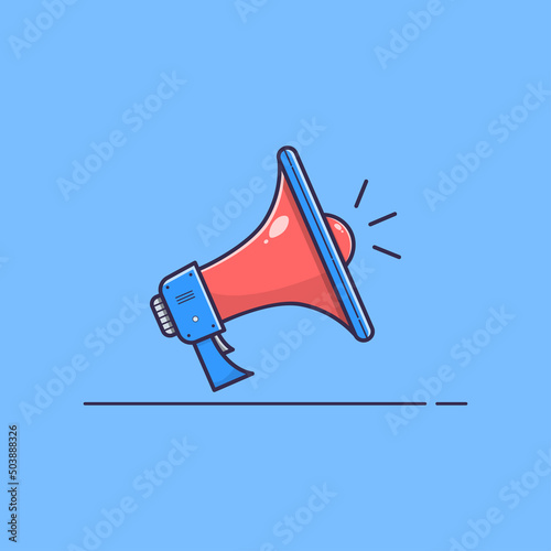 Megaphone Flat design vector illustration concept Digital marketing mega phone for website and promotion banners.