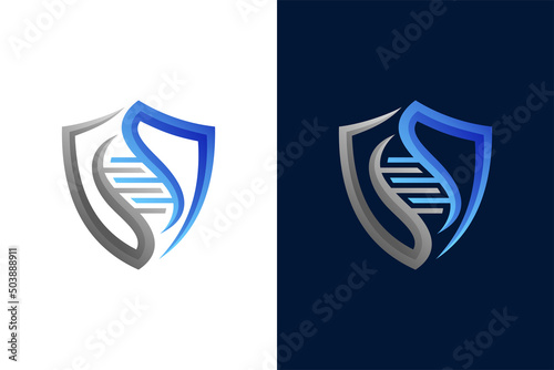 Dna shield logo design