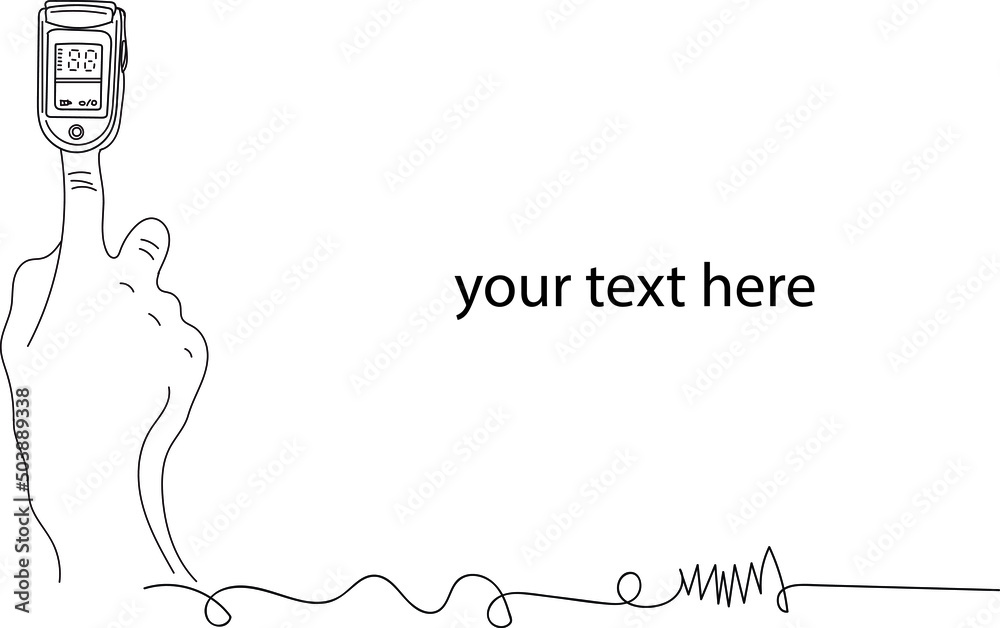 Outline sketch drawing of finger in oximeter, Pulse Oximeter Pictures