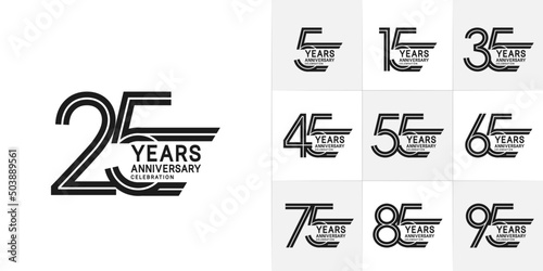 set of anniversary premium collection color can be use for celebration event