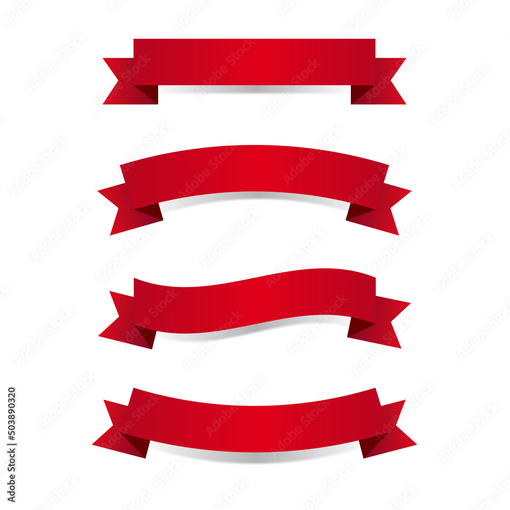 Red ribbons vector classical collection