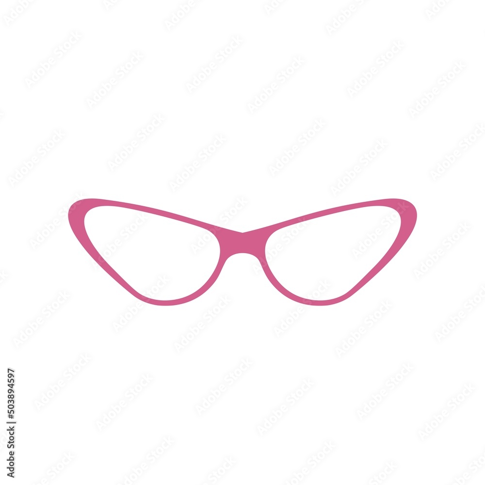 Pink Woman Glasses Icon