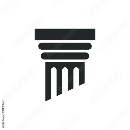 Column graphic icon. Pillar sign isolated on white background. Logo. Vector illustration