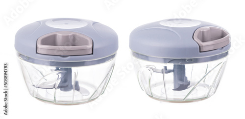 Set of Manual food chopper Isolated on White Background.