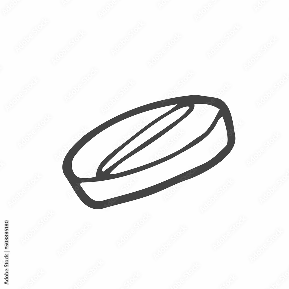 Naklejka premium White pills. Doodle style. Vector sketch