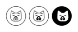 cat head icon, kitten icons button, vector, sign, symbol, logo, illustration, editable stroke, flat design style isolated on white