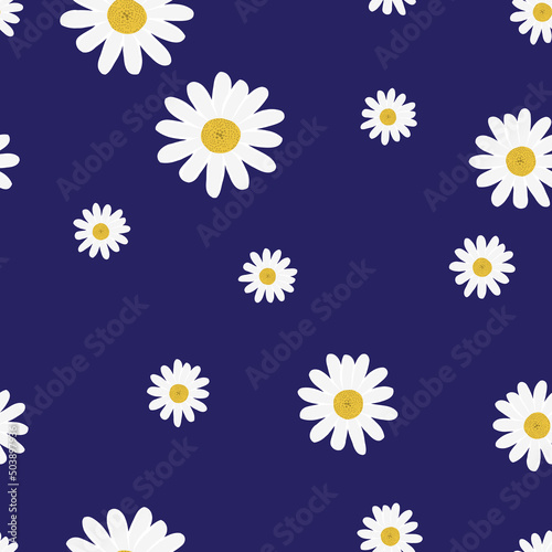Seamless repeating background of daisies