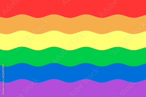 Flag with wave of sexual diversity. Rainbow colors. lgbtq flag © lens7 