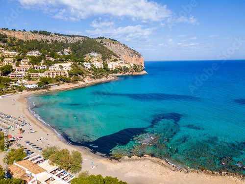 Canyamel Beach from Drone Aerial View of Mallorca