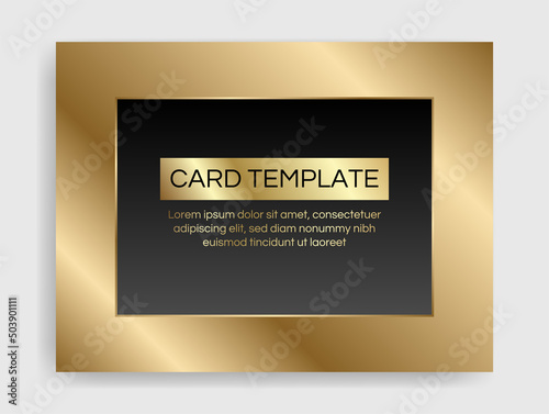 Golden shiny glowing blank frame