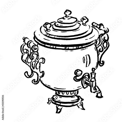 Russian samovar for boiling water