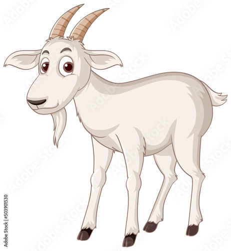 A white goat cartoon character