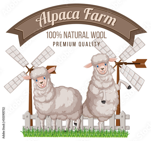 Alpaca farm logo for wool products