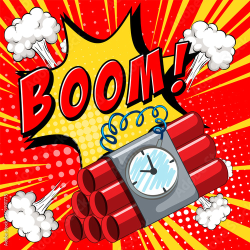 Abbreviation and facial expression retro comic banner design
