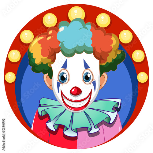 Cartoon clown with red nose