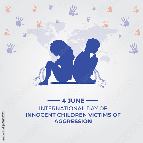 International Day of Innocent Children Victims of Aggression. Template for background, banner, card, poster.