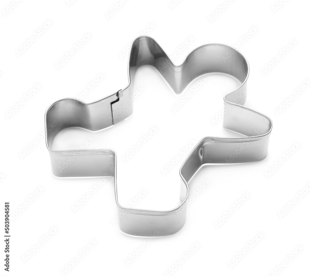 Gingerbread man cookie cutter on white background Gingerbread man cookie cutter on white background