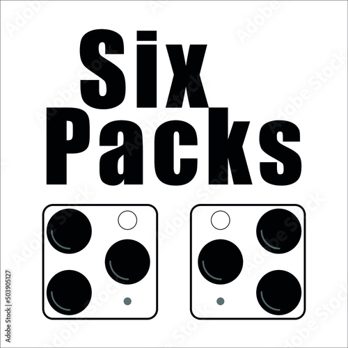 Six Packs with iPone Cameras, Funny Facebook like button Vector design for Shirts, Caps, Phone Cases, Hoodies and other items
