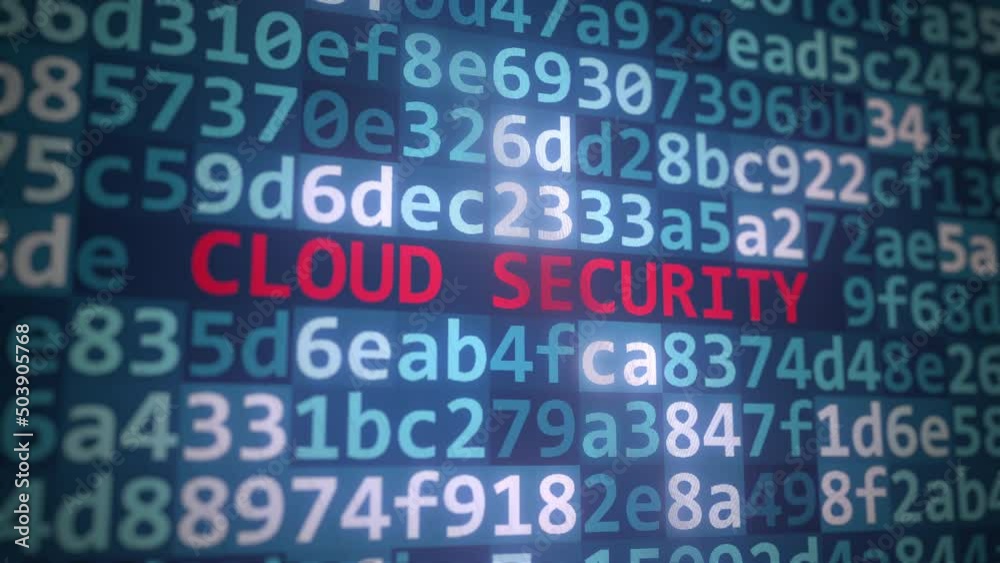 CLOUD SECURITY text and source code on the computer monitor CLOUD SECURITY text and source code on the computer monitor