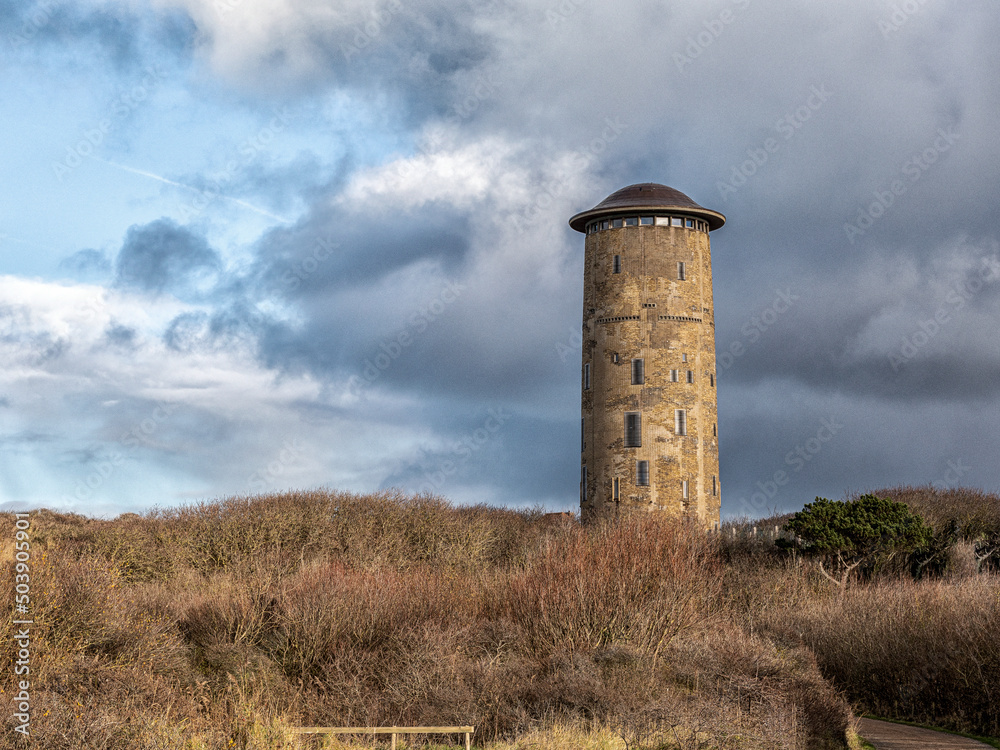 Dune landscape of Domburg with the watertower - Zeeland- The Netherlands Dune landscape of Domburg with the watertower - Zeeland- The Netherlands
