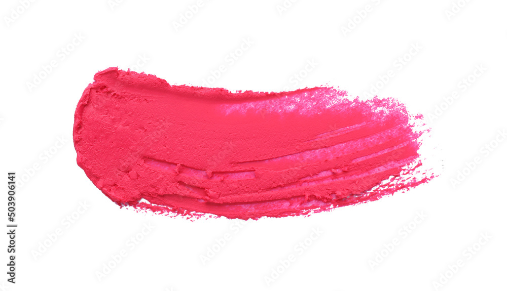 Swatch of lipstick isolated on white, top view Swatch of lipstick isolated on white, top view