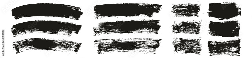 Fototapeta premium Flat Paint Brush Thin Curved & Long & Short Background High Detail Abstract Vector Background Set