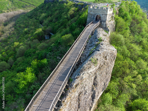 Aerial view of Ovech Fortress in Provadia, Bulgaria, Varna province. photo