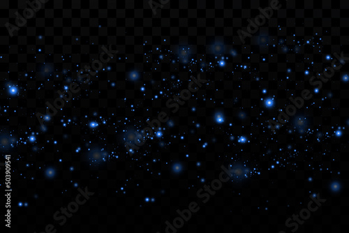 light effect. Background of sparkling particles. Shiny elements on a transparent background.Christmas dust.