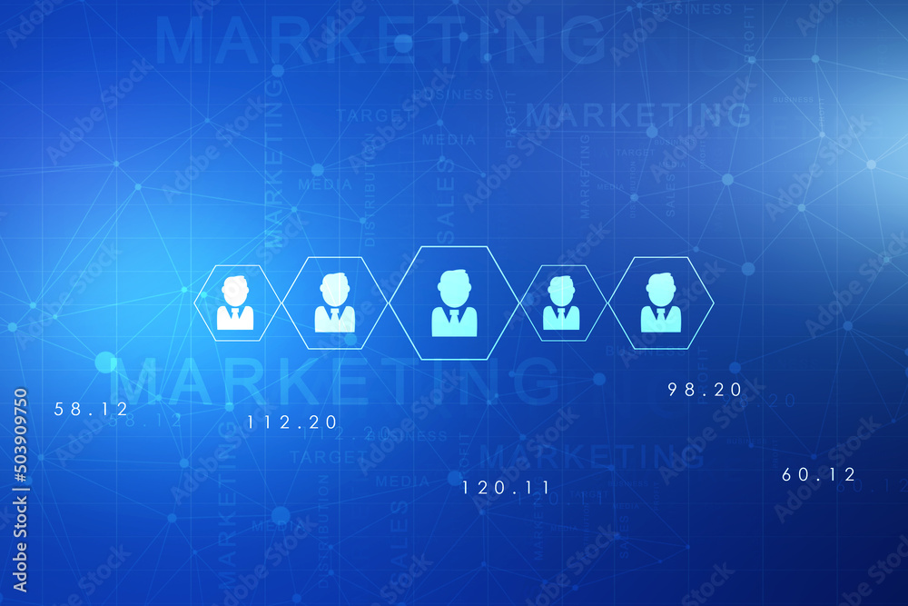 Fototapeta premium 2d illustration Business Network concept
