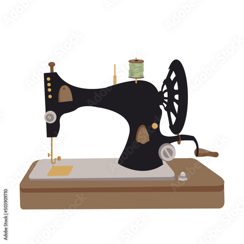 sewing machine tools equipment knitting vector isolated