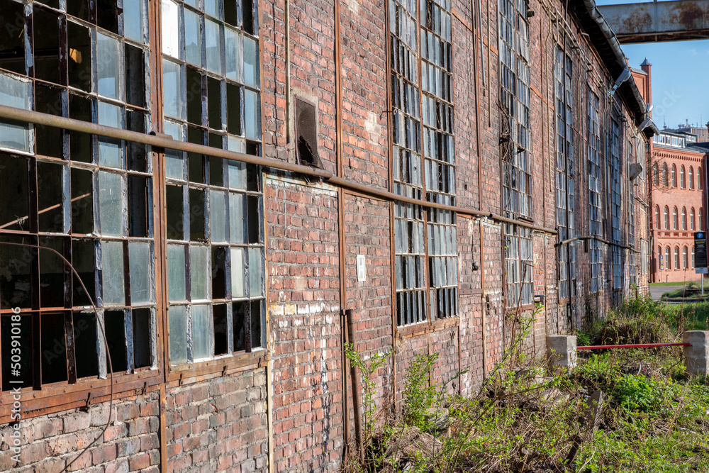 old buildings in the shipyard at gdansk in poland